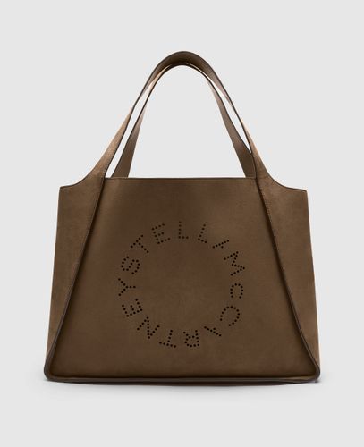 Grand cabas Logo en daim - Stella McCartney - Modalova