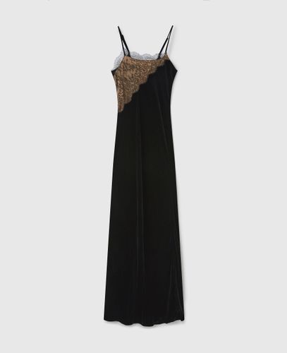 Robe maxi en velours avec détails en dentelle, , Taille: 42 - Stella McCartney - Modalova