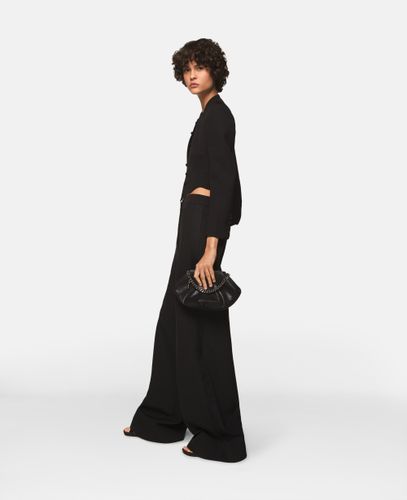 Pantalon large plissé en laine à taille haute, , , Taille: 46 - Stella McCartney - Modalova