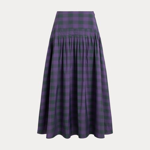 Maxi jupe plissée écossaise en taffetas - Polo Ralph Lauren - Modalova