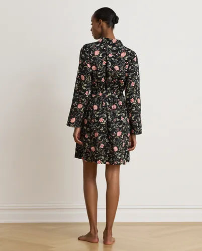 Peignoir en linon de coton fleuri - Lauren - Modalova