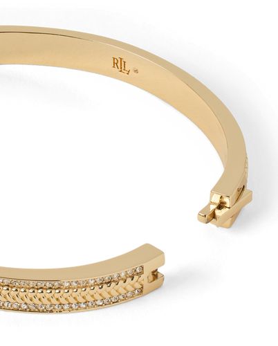 Bracelet jonc chevrons doré pavé - Lauren - Modalova