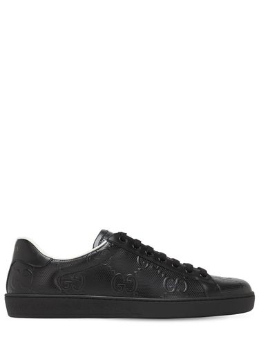 Sneakers En Cuir Embossé Gg New Ace - GUCCI - Modalova