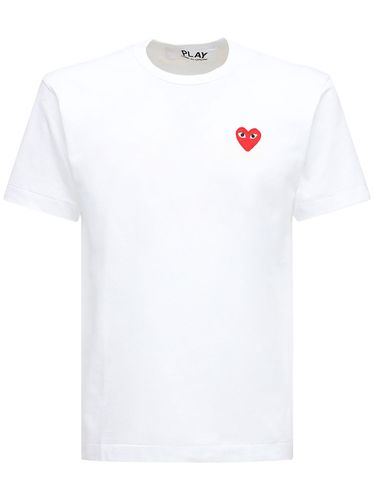 T-shirt En Jersey De Coton Avec Patch Cœur - COMME DES GARÇONS PLAY - Modalova