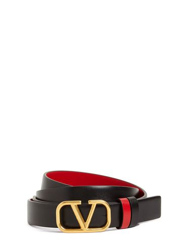 Ceinture Réversible En Cuir V Logo 2 Cm - VALENTINO GARAVANI - Modalova