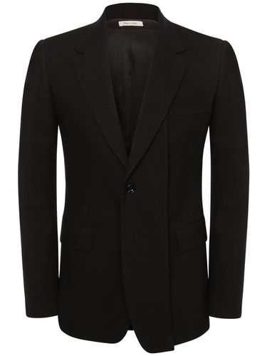 Blazer En Gabardine De Laine À Boutonnage Simple - ALEXANDER MCQUEEN - Modalova