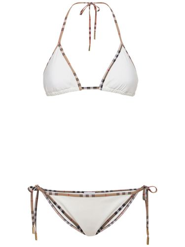 Bikini Triangle En Nylon Et À Carreaux Mata - BURBERRY - Modalova