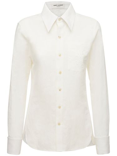 Chemise En Coton Et Lin - SAINT LAURENT - Modalova