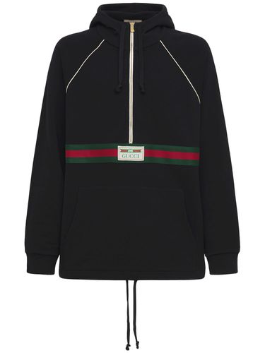 Sweat À Demi-zippé En Jersey De Coton À Capuche - GUCCI - Modalova