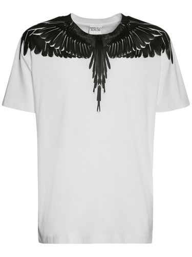 T-shirt En Jersey De Coton Imprimé Ailes Icon - MARCELO BURLON COUNTY OF MILAN - Modalova