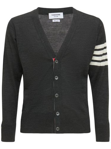 Cardigan En Maille De Laine Fine 4-bar - THOM BROWNE - Modalova