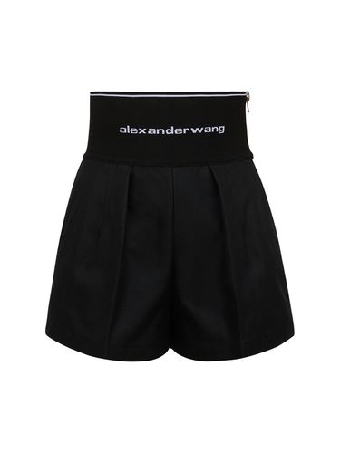 Short Safari En Coton Mélangé À Logo - ALEXANDER WANG - Modalova