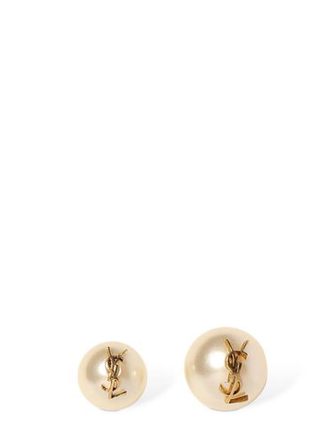 Clous D'oreilles En Fausses Perles Ysl - SAINT LAURENT - Modalova