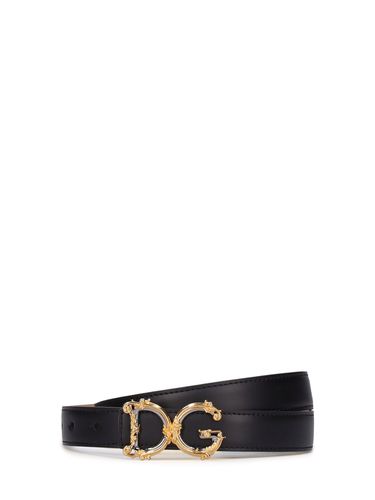 Ceinture En Cuir Dg 2,5 Cm - DOLCE & GABBANA - Modalova