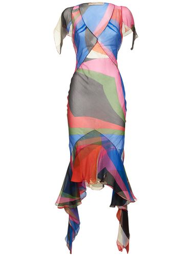 Robe Midi En Crêpe Imprimé À Volants - PUCCI - Modalova