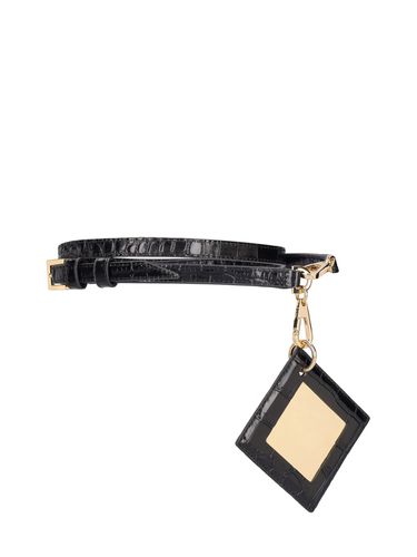 Ceinture En Cuir Avec Miroir À Logo 1,3 Cm - TORY BURCH - Modalova