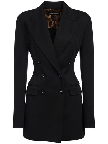 Blazer En Jersey Punta Milano Double Boutonnage - DOLCE & GABBANA - Modalova