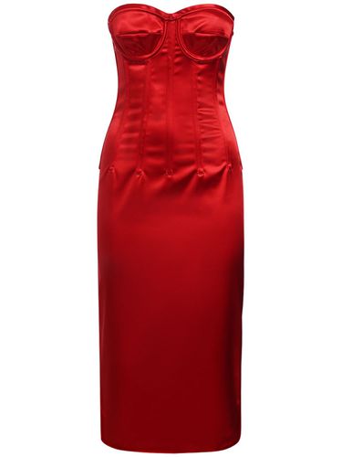 Robe Corset Midi En Satin Stretch - DOLCE & GABBANA - Modalova