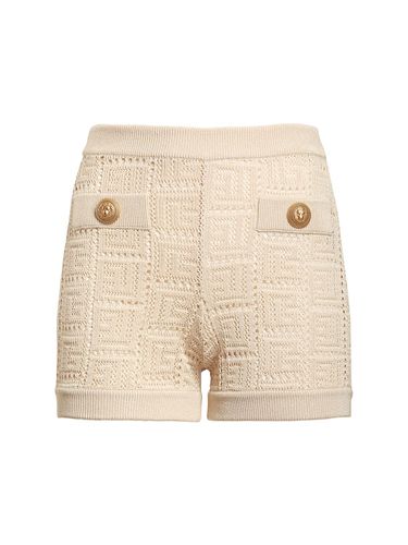 Short En Maille De Viscose À Monogramme - BALMAIN - Modalova