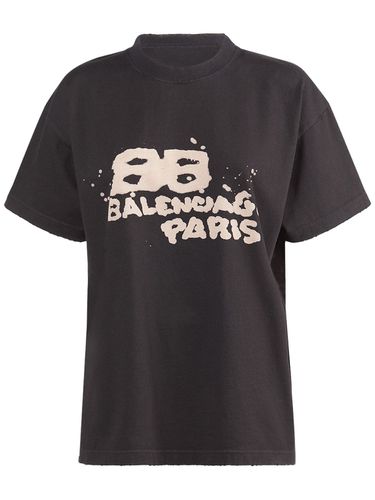 T-shirt En Coton À Coupe Medium - BALENCIAGA - Modalova