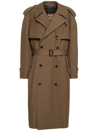 Trench-coat Oversize En Laine Et Coton - BALENCIAGA - Modalova