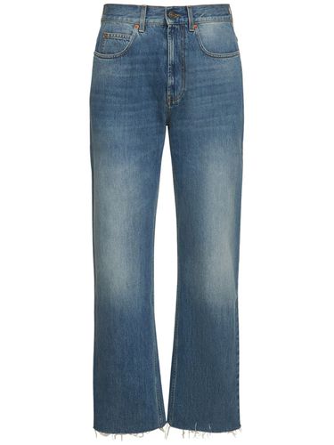 Jean En Denim De Coton À Bords Bruts - GUCCI - Modalova