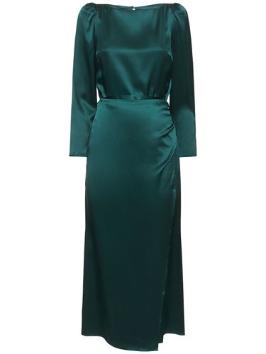 Robe Midi En Satin De Soie Manches Longues Cassis - REFORMATION - Modalova