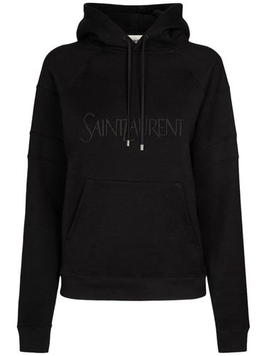 Sweat-shirt Raglan En Coton À Capuche - SAINT LAURENT - Modalova