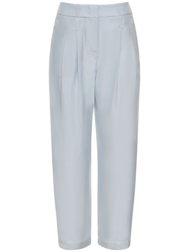 Pantalon Taille Haute En Crêpe De Soie Plissée - GIORGIO ARMANI - Modalova