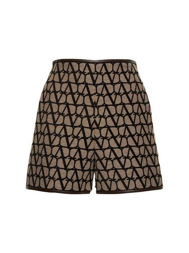 Short En Toile Jacquard À Logo - VALENTINO - Modalova