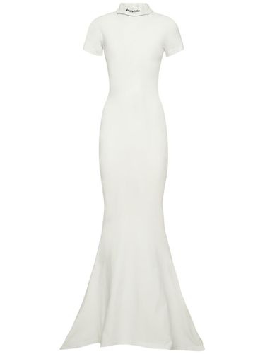 Robe Longue En Jersey De Coton Stretch - BALENCIAGA - Modalova