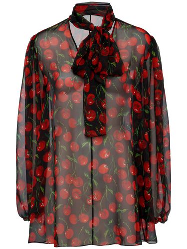 Chemise En Mousseline De Soie Imprimé Cerises - DOLCE & GABBANA - Modalova