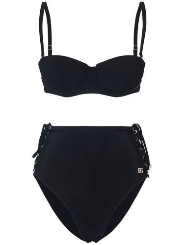 Bikini En Jersey Avec Lacets - DOLCE & GABBANA - Modalova