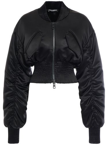 Veste Bomber Courte En Satin Drapé - DOLCE & GABBANA - Modalova