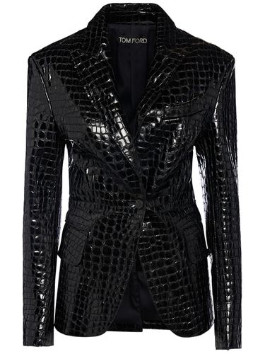 Lvr Exclusive - Blazer En Cuir Embossé Crocodile - TOM FORD - Modalova