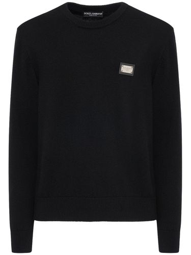 Pull-over En Cachemire Et Laine Avec Plaque Logo - DOLCE & GABBANA - Modalova