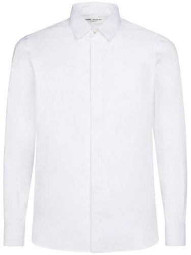 Chemise En Popeline De Coton - SAINT LAURENT - Modalova