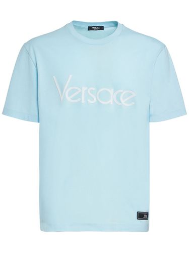 T-shirt En Jersey De Coton À Logo - VERSACE - Modalova