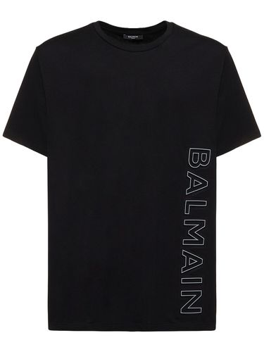 T-shirt En Coton À Logo Embossé - BALMAIN - Modalova