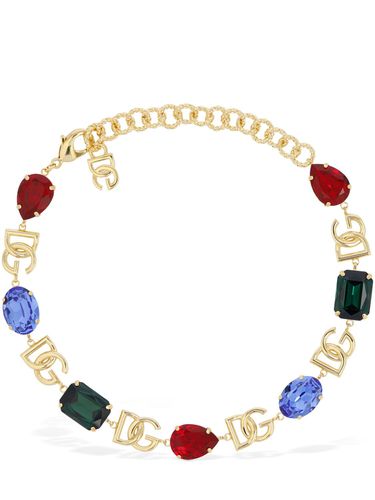 Collier À Logo Dg En Cristaux - DOLCE & GABBANA - Modalova