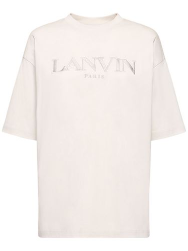 T-shirt Oversize En Jersey À Logo Brodé - LANVIN - Modalova