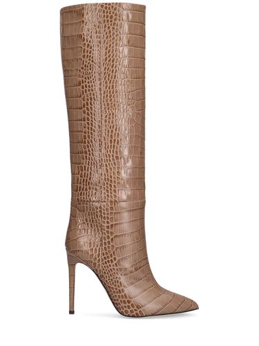 Bottes Hautes En Cuir Embossé Croco 105 Mm - PARIS TEXAS - Modalova