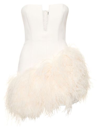 Robe Courte Sans Manches En Cady Et Plumes - DAVID KOMA - Modalova