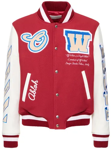 Veste Varsity En Cuir On The Go - OFF-WHITE - Modalova