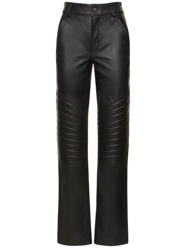 Pantalon Droit En Cuir - GIUSEPPE DI MORABITO - Modalova