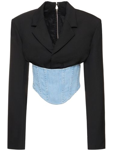 Blazer Corset En Laine Interlock Et Denim - DION LEE - Modalova