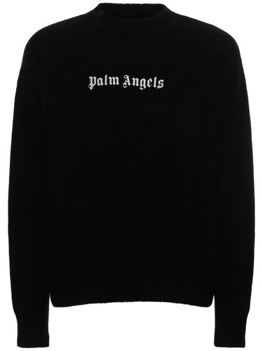 Pull-over En Laine Mélangée À Logo - PALM ANGELS - Modalova