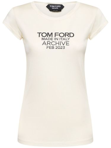 T-shirt En Soie Imprimé Logo - TOM FORD - Modalova