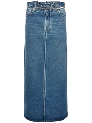 Jupe Midi En Denim Avec Ceinture À Logo - Y/PROJECT - Modalova