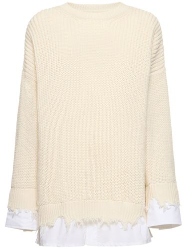 Pull En Laine Mélangée Côtelée À Col Ras-du-cou - MM6 MAISON MARGIELA - Modalova